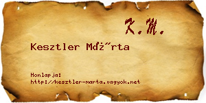 Kesztler Márta névjegykártya