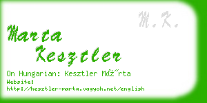 marta kesztler business card